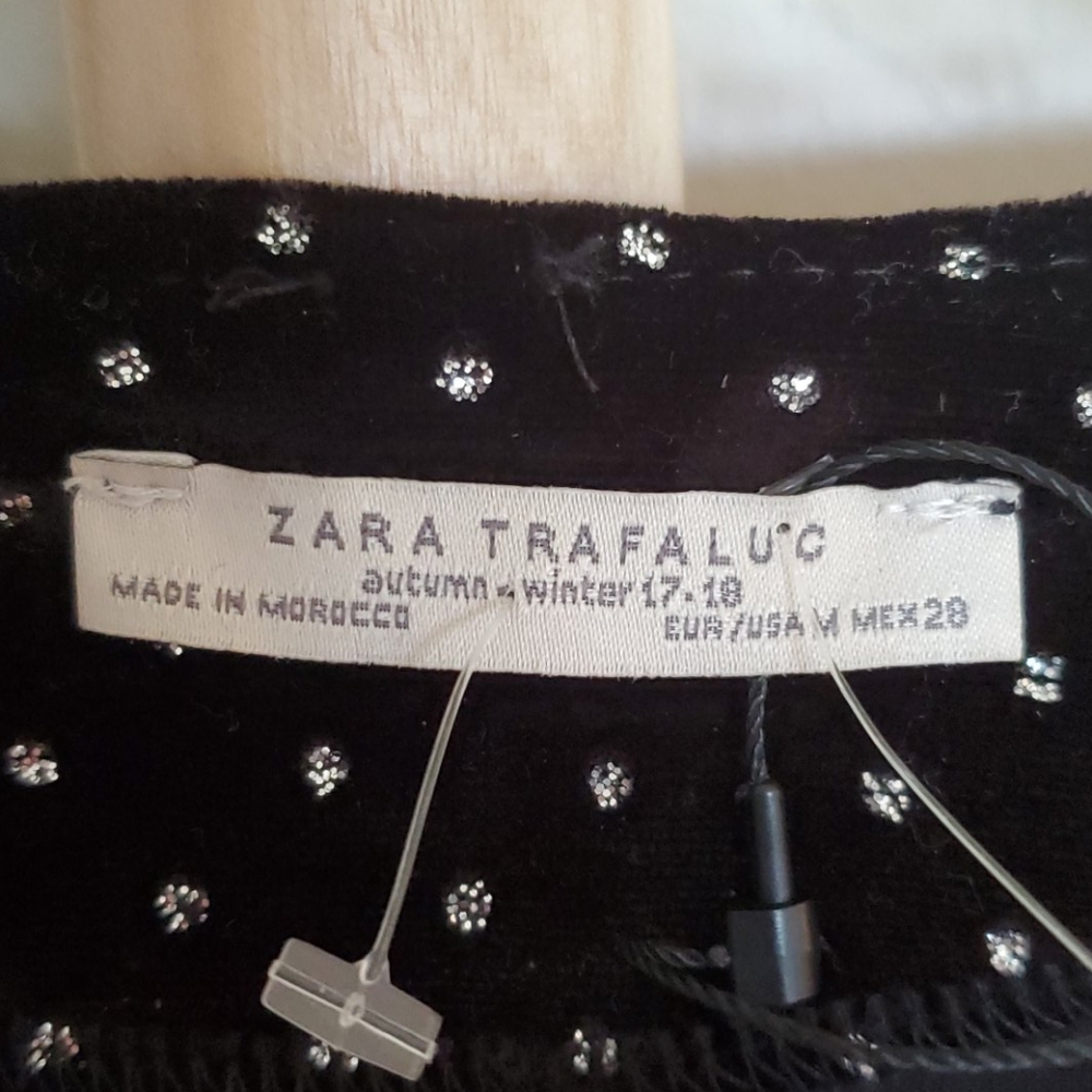 ZARA VELVET ZIP DRESS RUFFLE SPARKLE ✨ - Picture 7 of 13